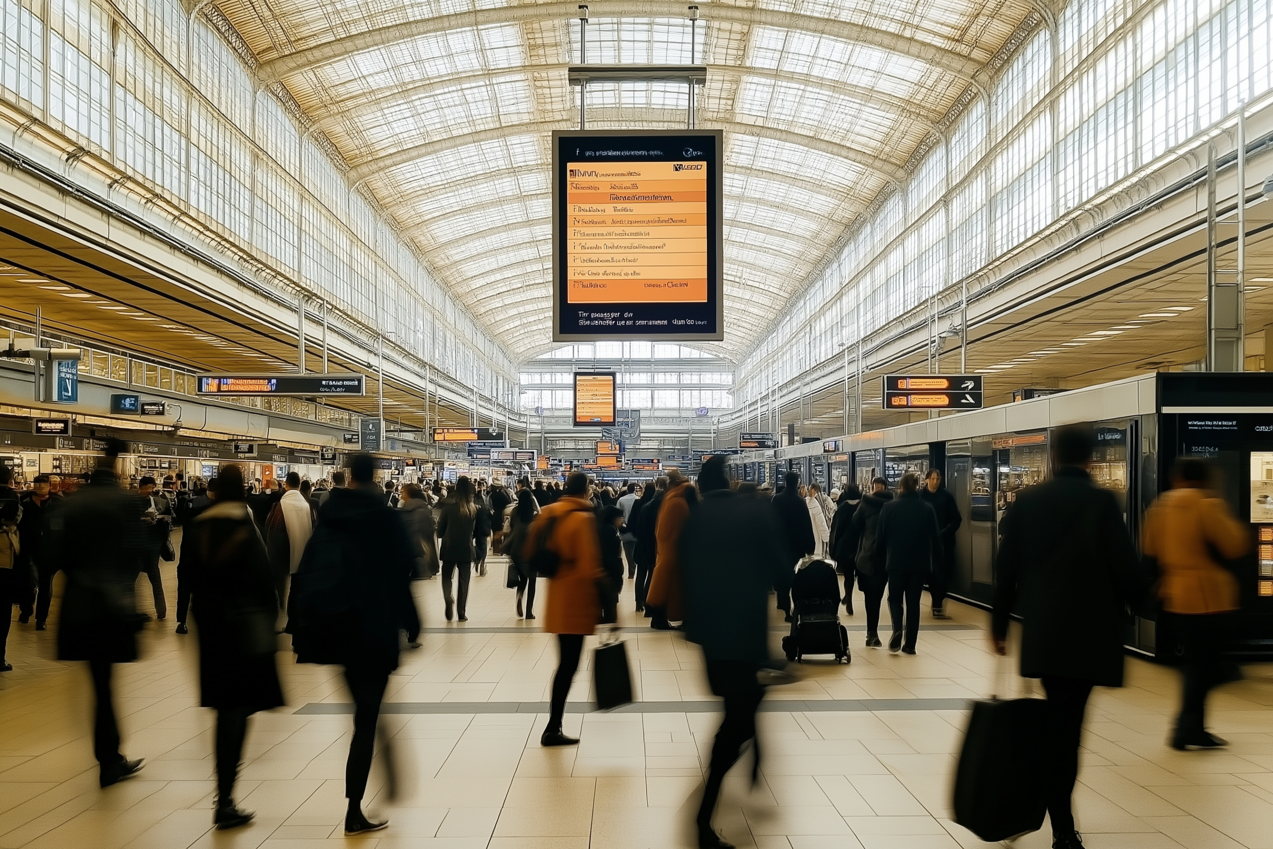 people in a train station